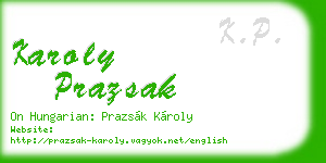 karoly prazsak business card
