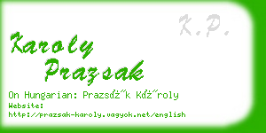 karoly prazsak business card